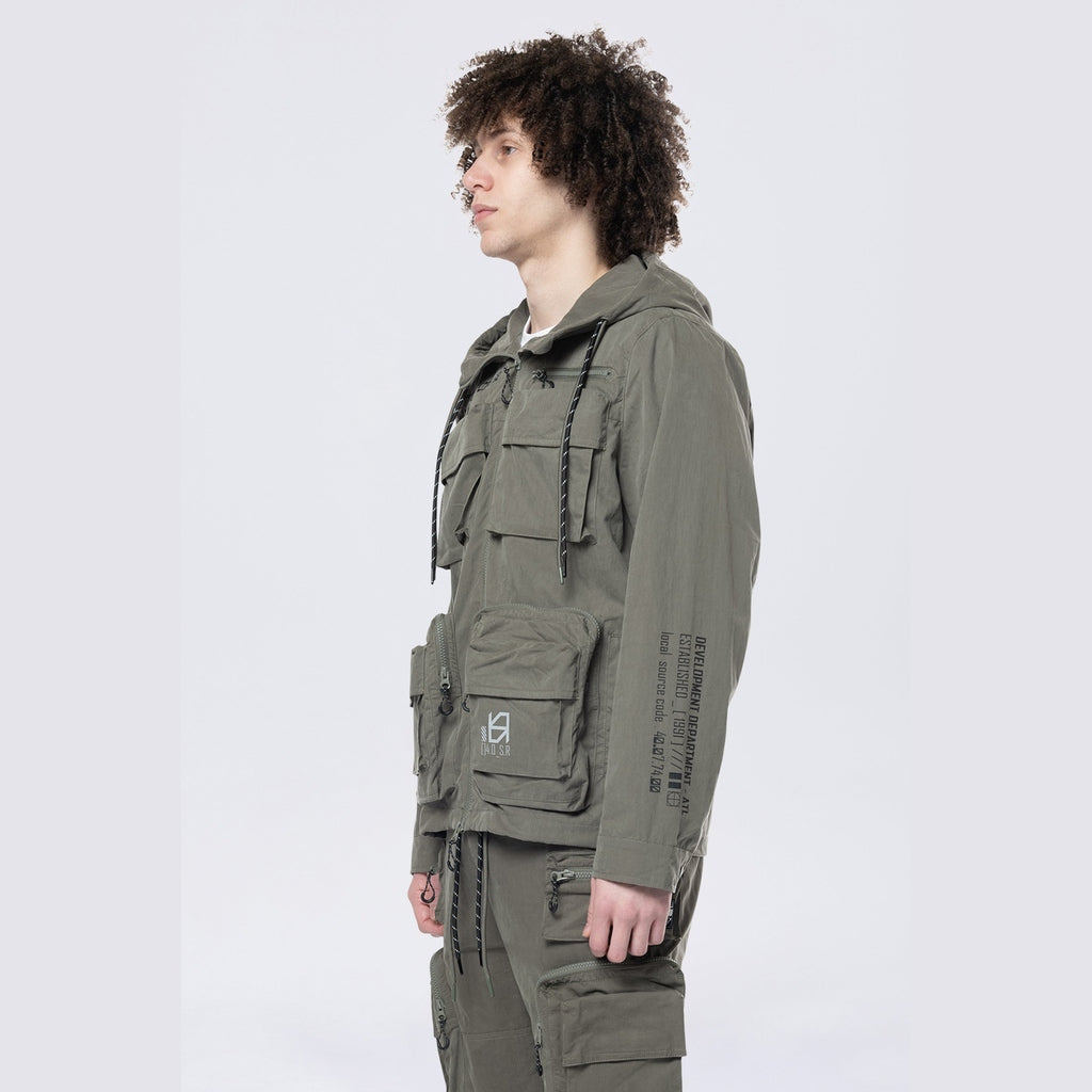 Smoke Rise Utility Windbreaker Jacket - Thyme