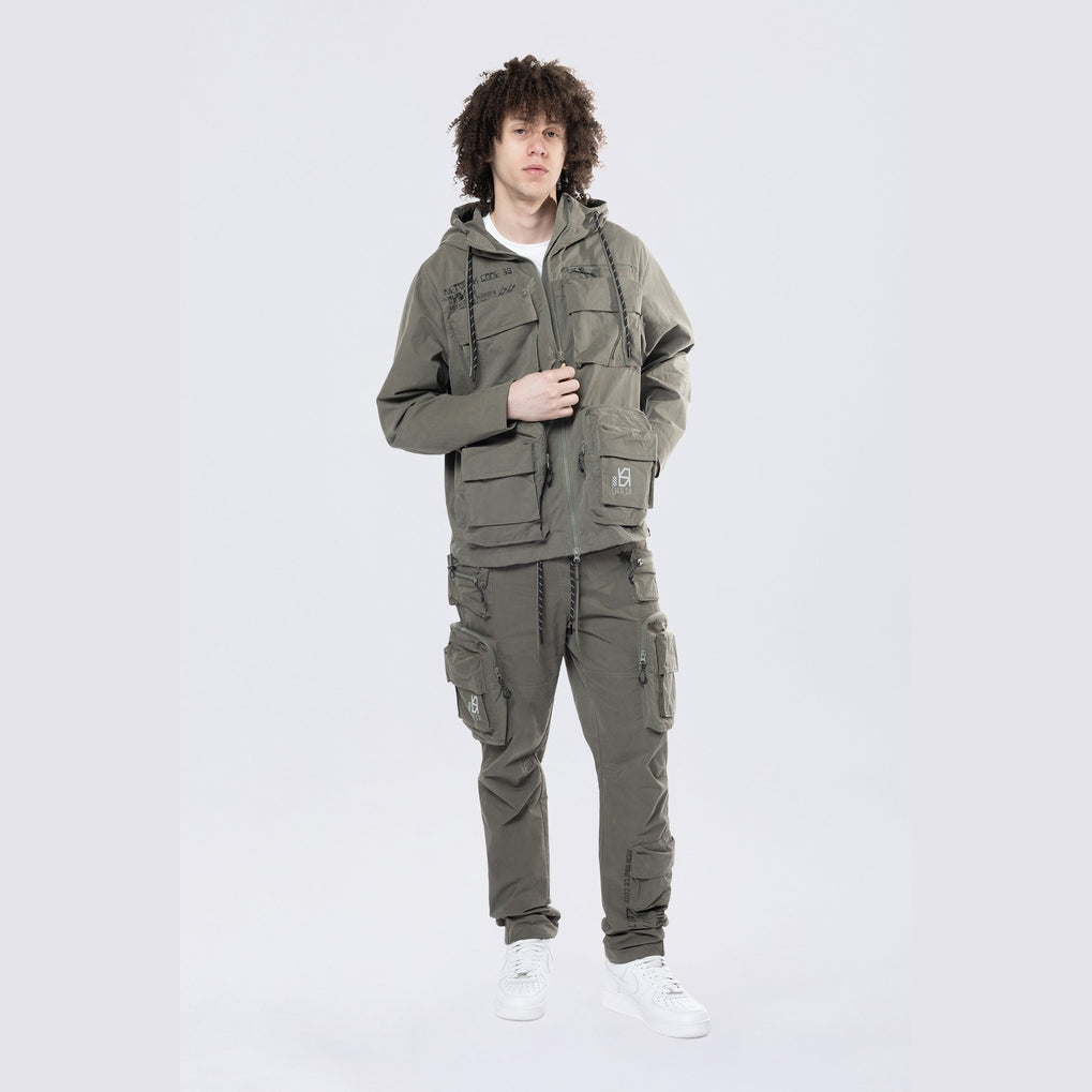 Smoke Rise Utility Windbreaker Jacket - Thyme