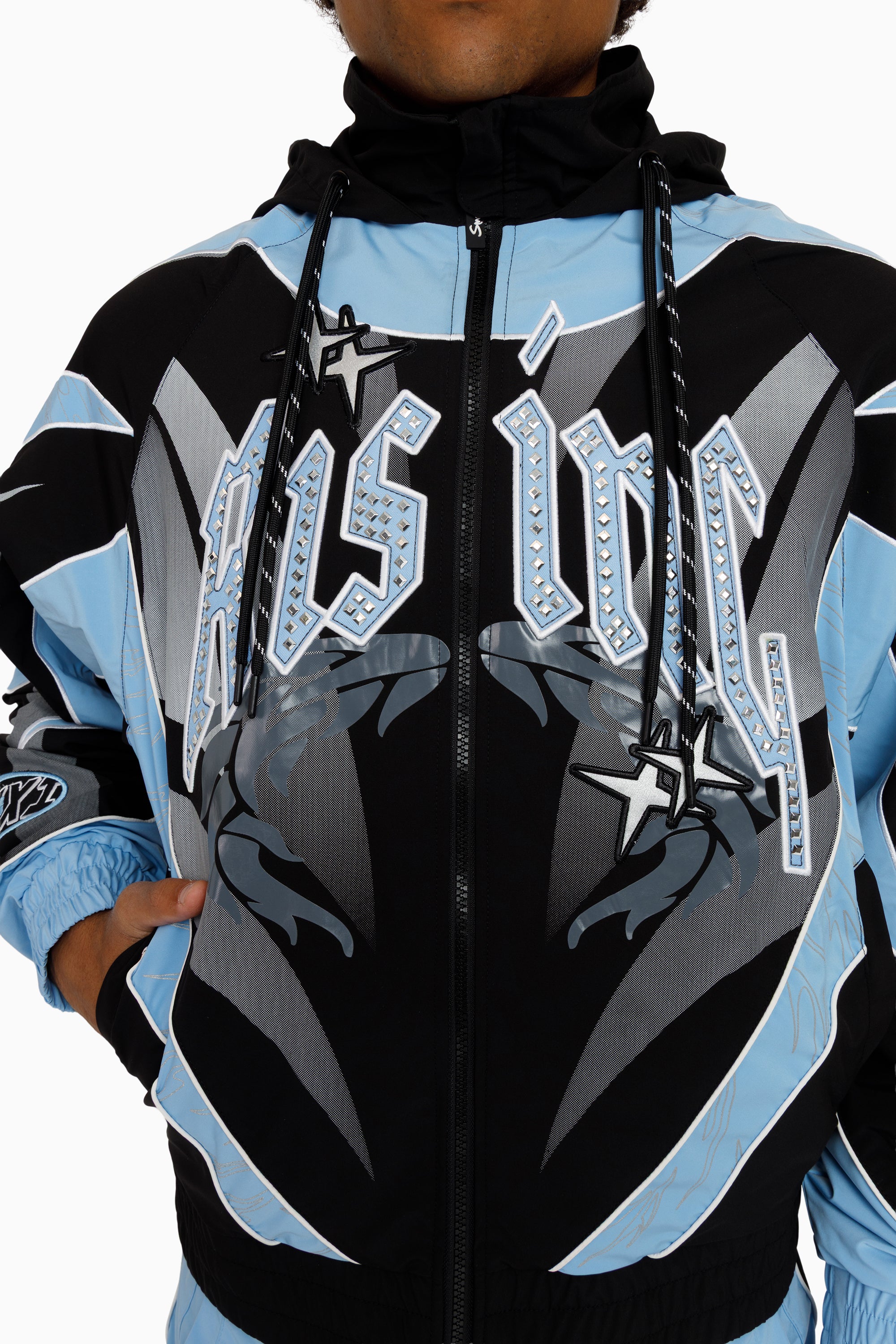 Rising Colorblock Windbreaker Jacket - Blue Bell – Smoke Rise NY
