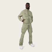 Racing Utility Windbreaker Jacket - Oil Green