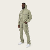 Racing Utility Windbreaker Jacket - Oil Green