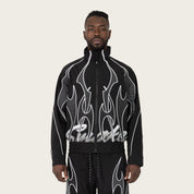 Racing Gear Shift Windbreaker Jacket - Black