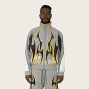 Racing Gear Shift Windbreaker Jacket - Light Grey