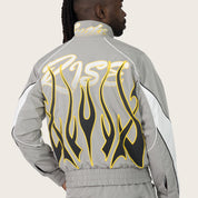 Racing Gear Shift Windbreaker Jacket - Light Grey