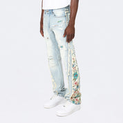 Straight Tapestry Embroidered Jeans