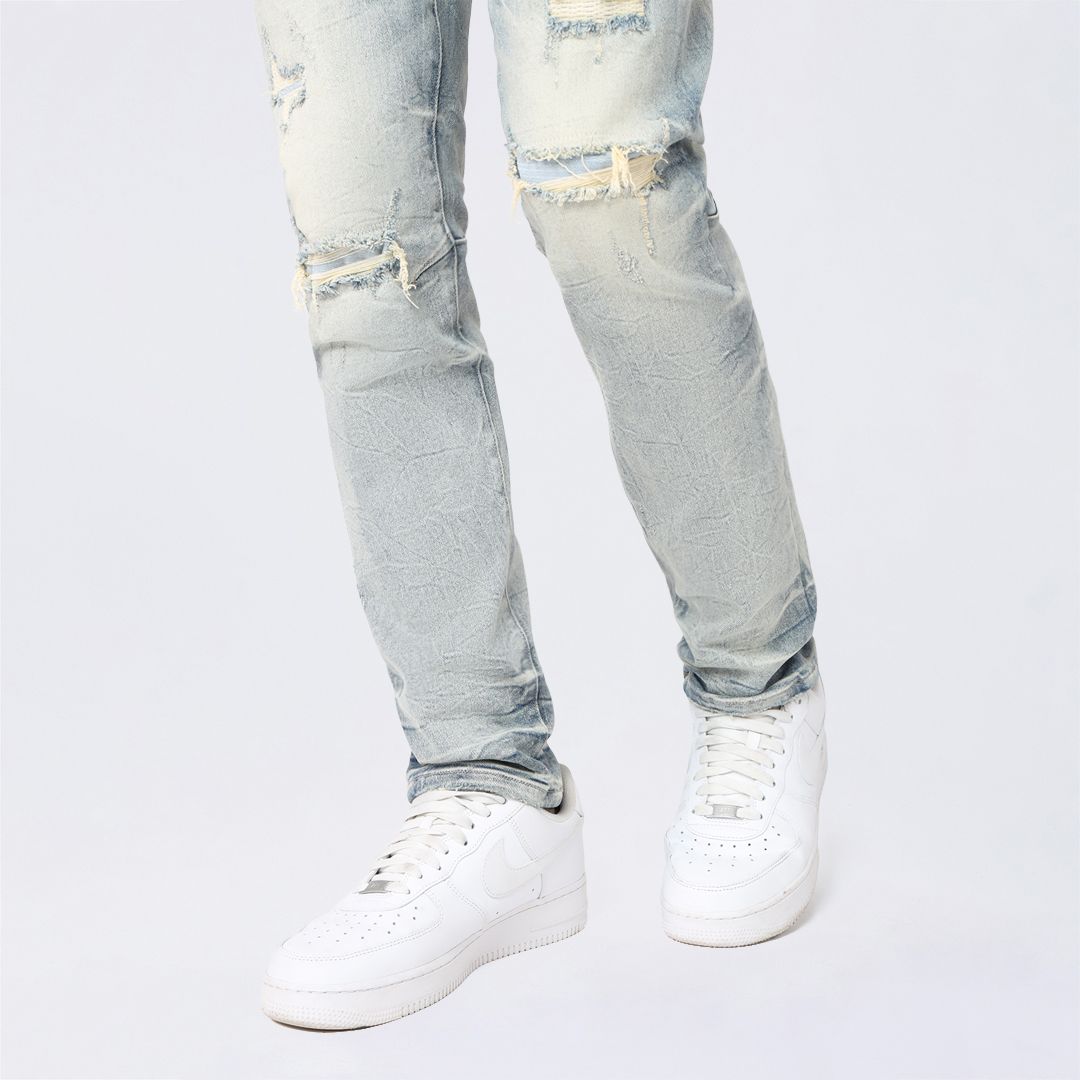 Slim Wave Effect Jeans - Maple Blue