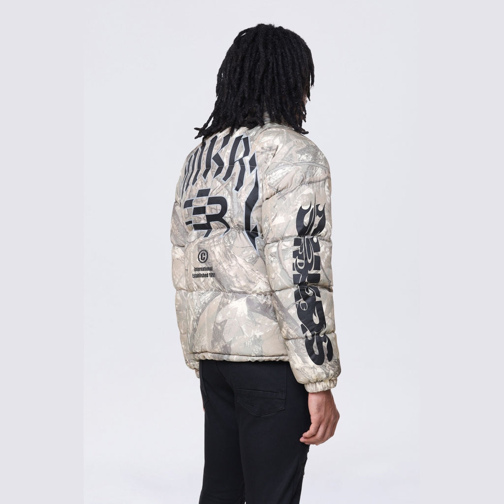 Smoke Rise Printed Puffer Jacket - Khaki Hunting Camo