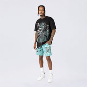Lounge Maximalist Printed Mesh Shorts - Ice Green