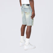 Tapestry Patched Jean Shorts