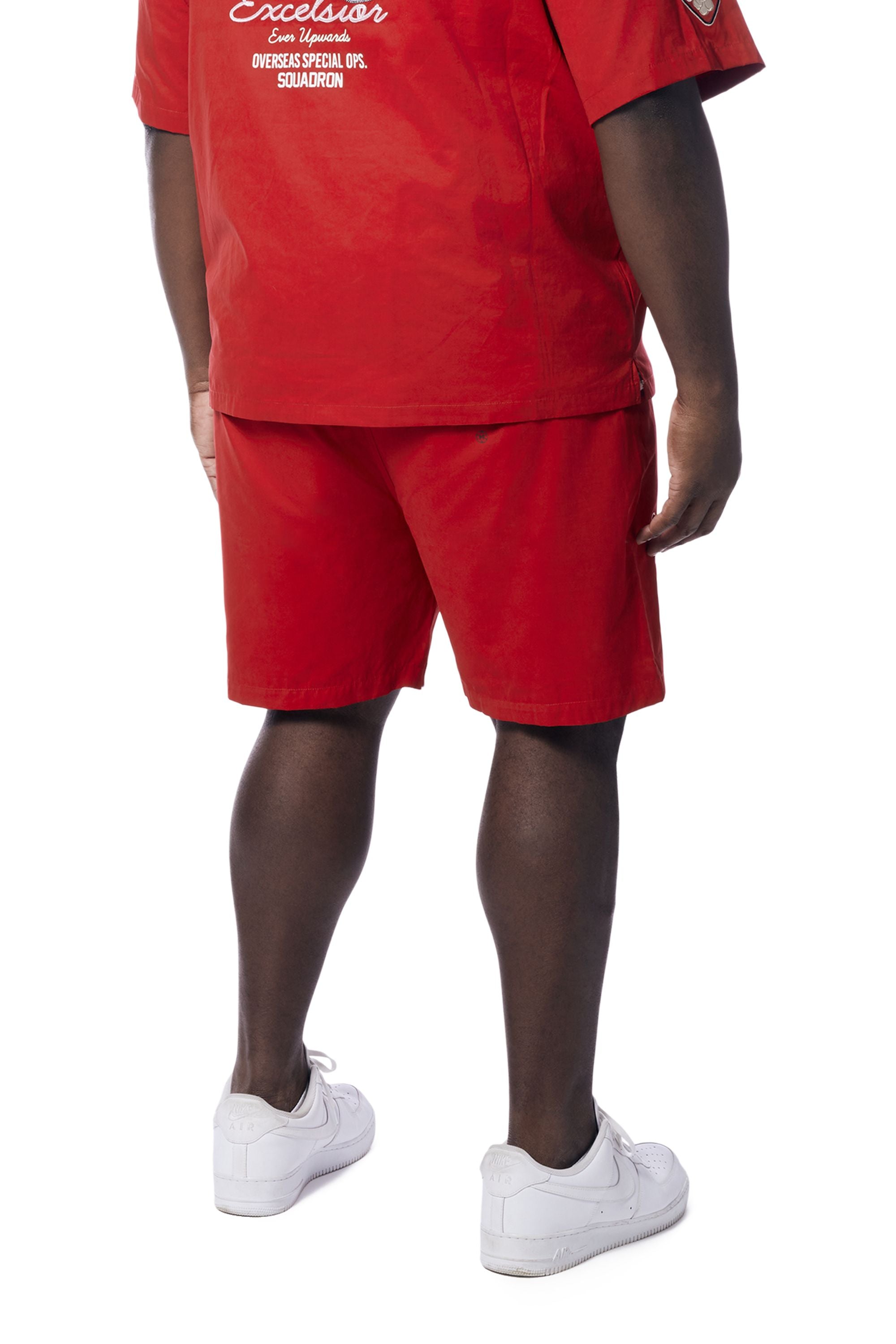 Big and Tall - Fashion Military Windbreaker Short - Red