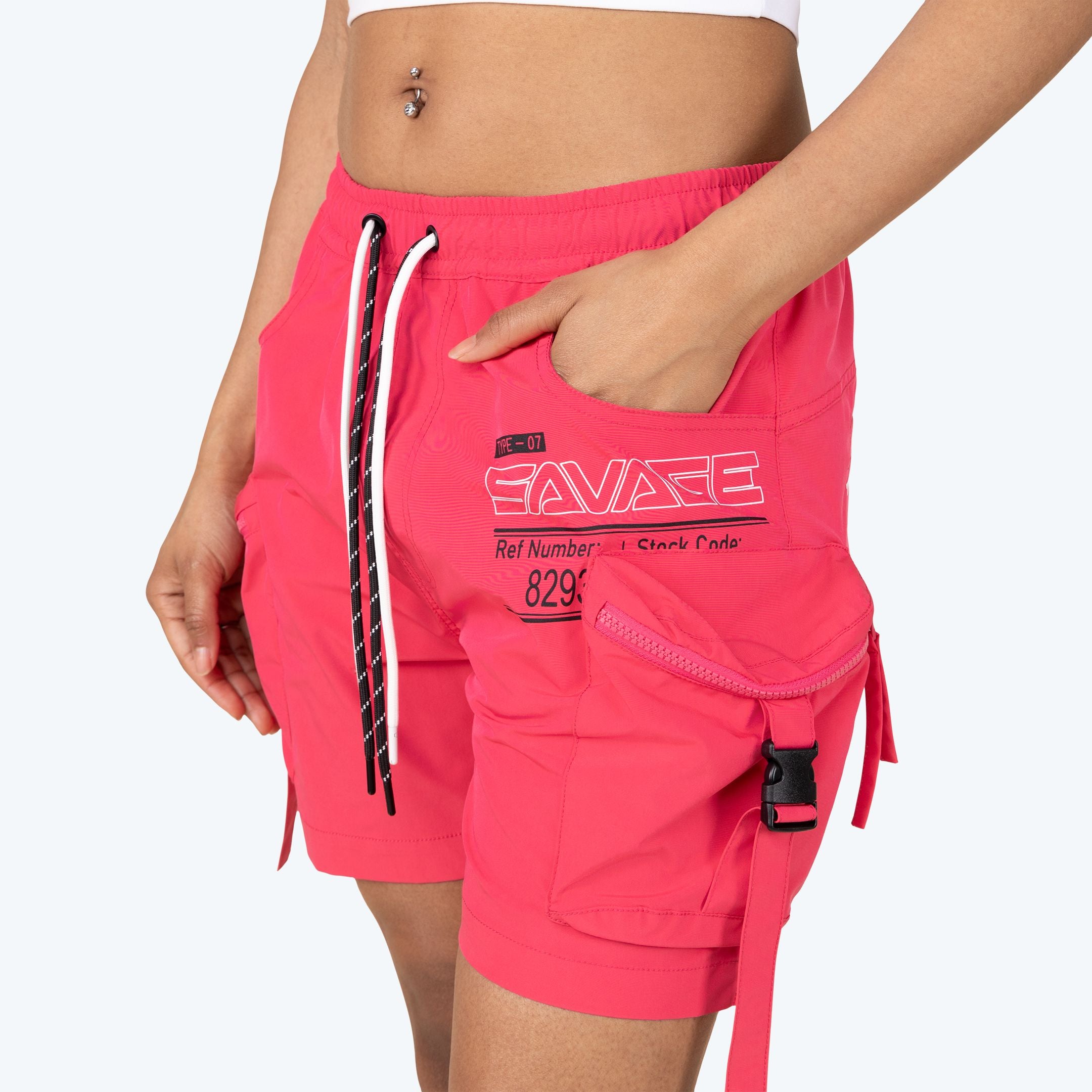 Slouched Utility Windbreaker Shorts