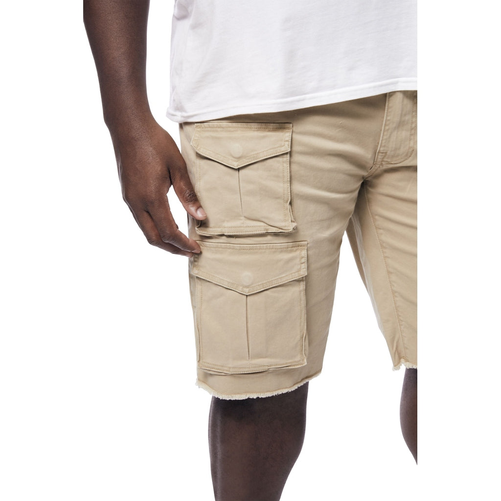 Smoke Rise Big and Tall Big and Tall - Multi Cargo Twill Shorts - Khaki