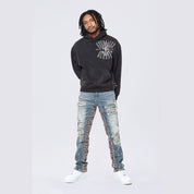 Smoke Rise Tapestry Varsity Hoodie - Black