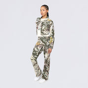 High Rise Stacked Dystopia Printed Cargo Twill Pants