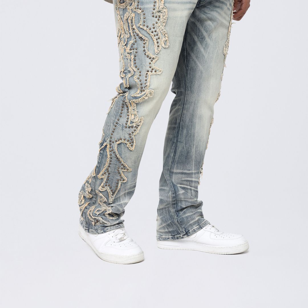 Big and Tall - Stacked Western Themed Jeans