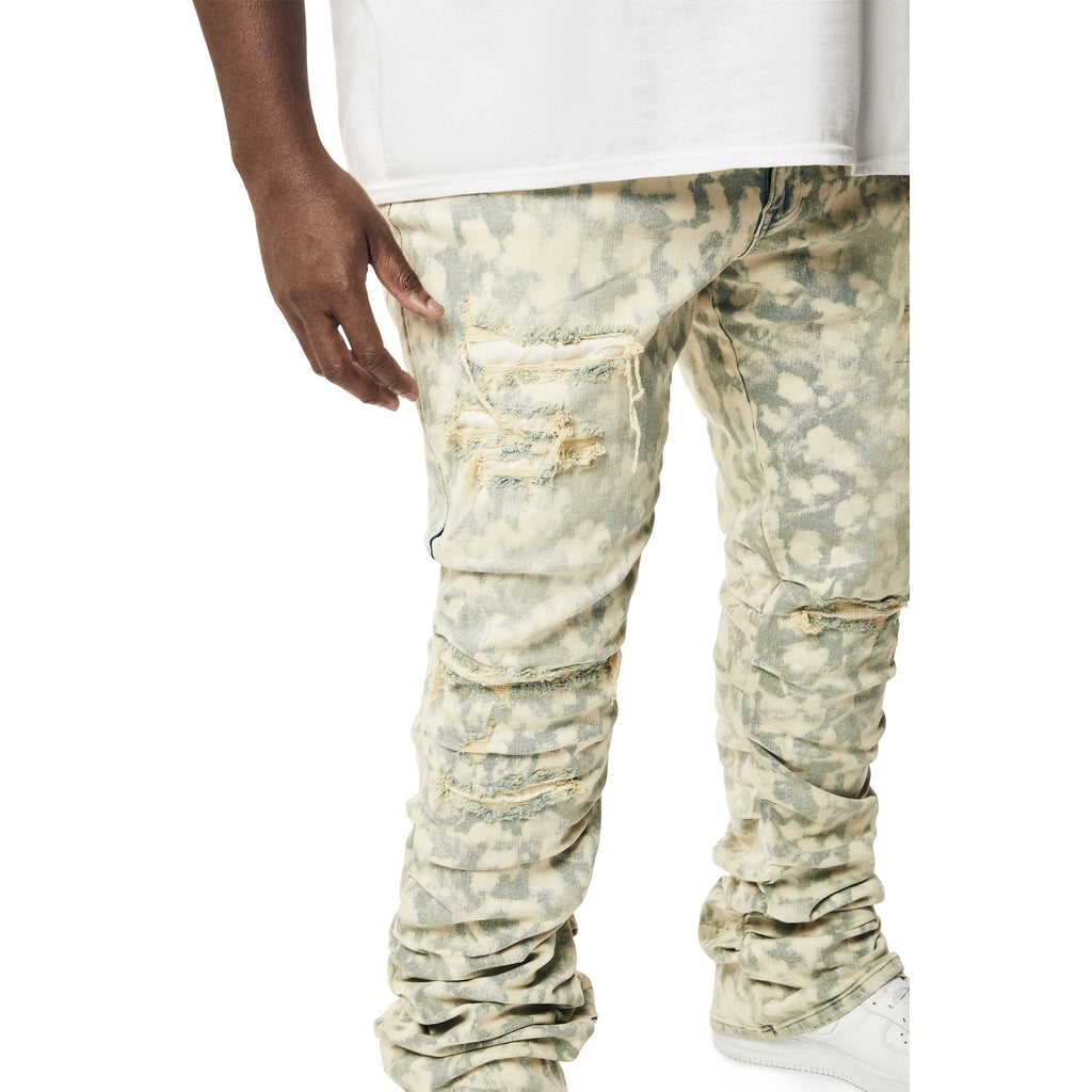 Smoke Rise Big and Tall Big and Tall - Colored Lazy Stacked Denim Jeans - Seafoam