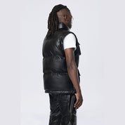 Smoke Rise Utility Vegan Leather Vest - Black