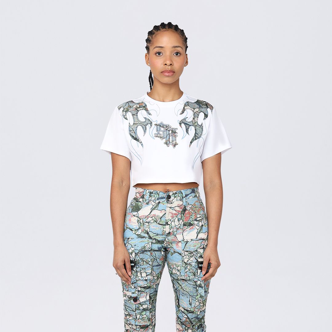 Cropped Western Tapestry T-Shirt