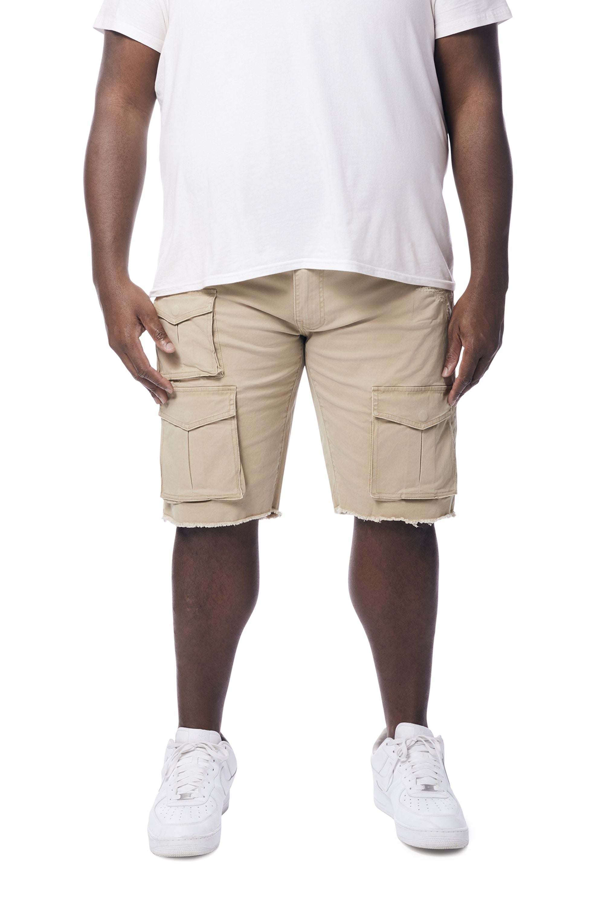 Big and Tall - Multi Cargo Twill Shorts - Khaki