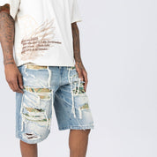 Skater Tapestry Jean Shorts