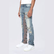 Smoke Rise Long Tapestry Insert Jeans - Elysian Blue