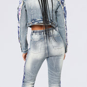 High Rise Bootcut Stacked Mixed Media Jeans