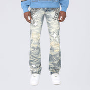 Stacked Flared Maximalist Studded R&R Jeans