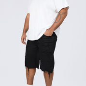 Big and Tall - Rip & Repair Jean Shorts - Jet Black