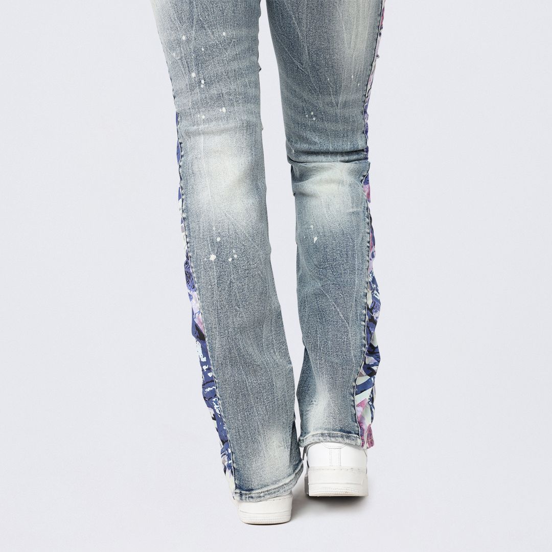 High Rise Bootcut Stacked Mixed Media Jeans