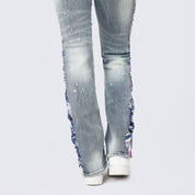 High Rise Bootcut Stacked Mixed Media Jeans