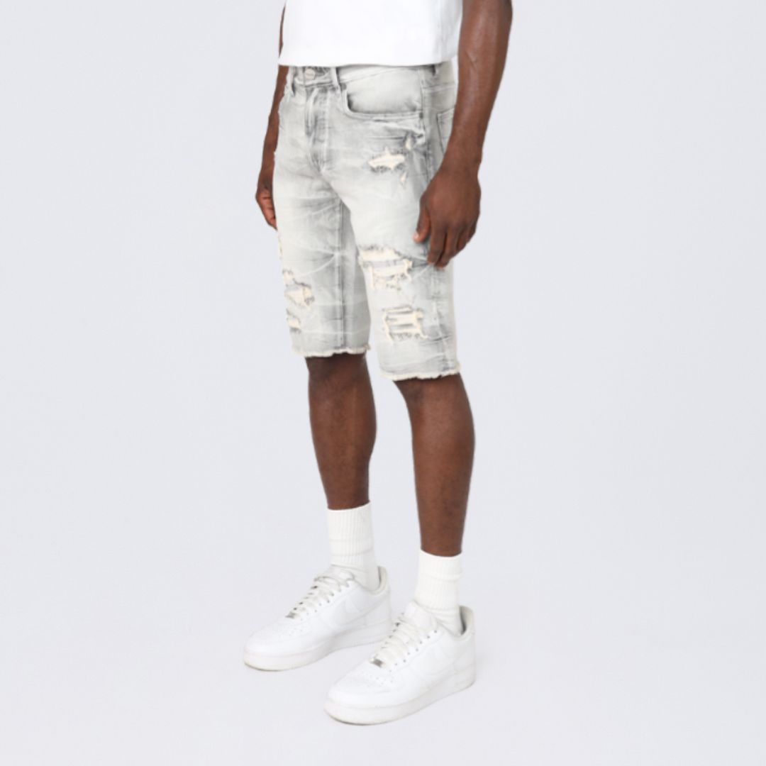 Slim Essential Jean Shorts - Radiant Grey