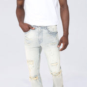 Slim Vintage Washed Jeans - Henry Blue