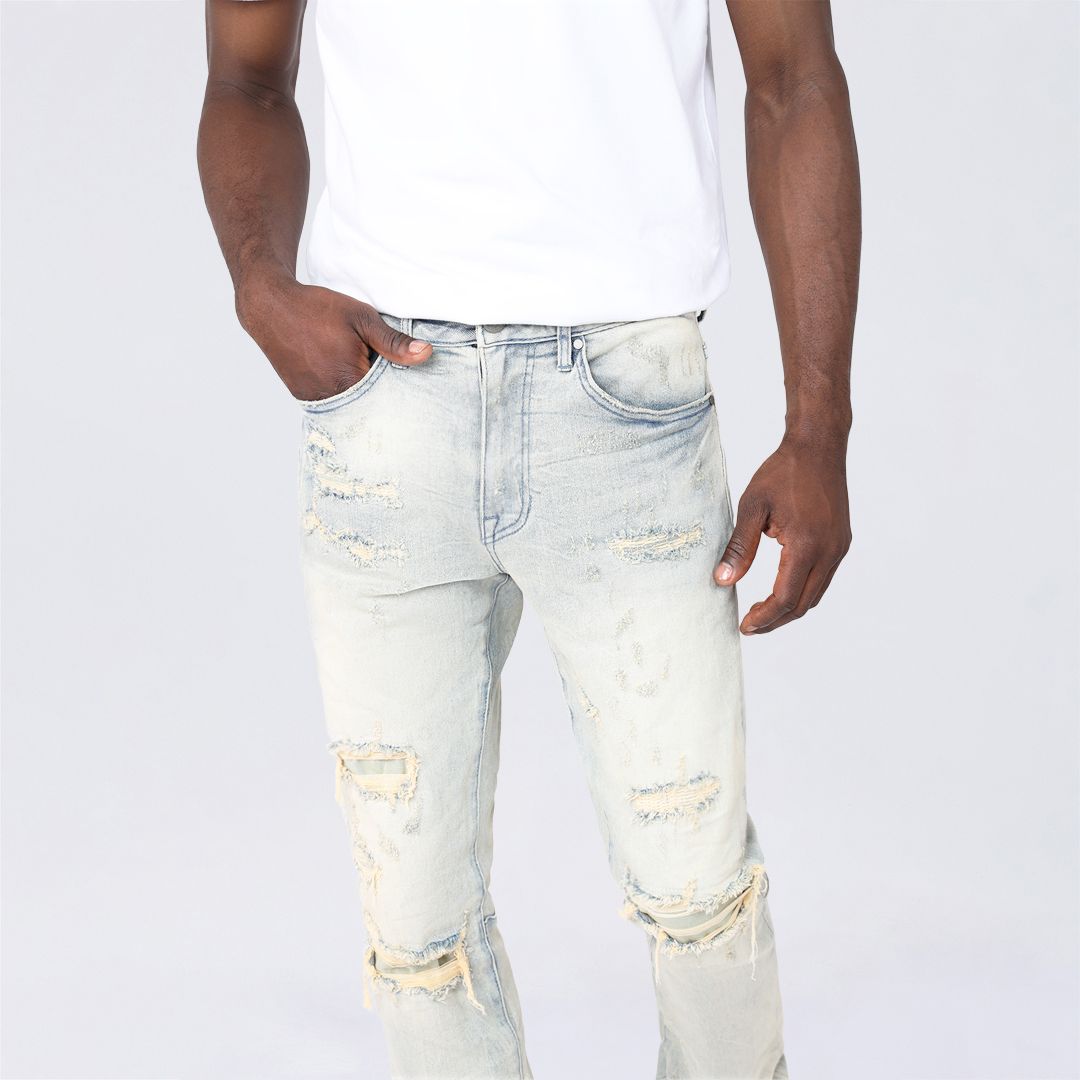 Slim Vintage Washed Jeans - Henry Blue