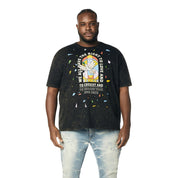 Smoke Rise Big and Tall Big and Tall - Embroidered Patched & Graphic Printed T-Shirt - Black