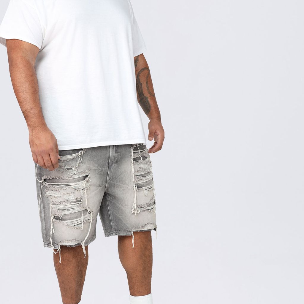 Big and Tall - Heavy Rip & Repair Jean Shorts