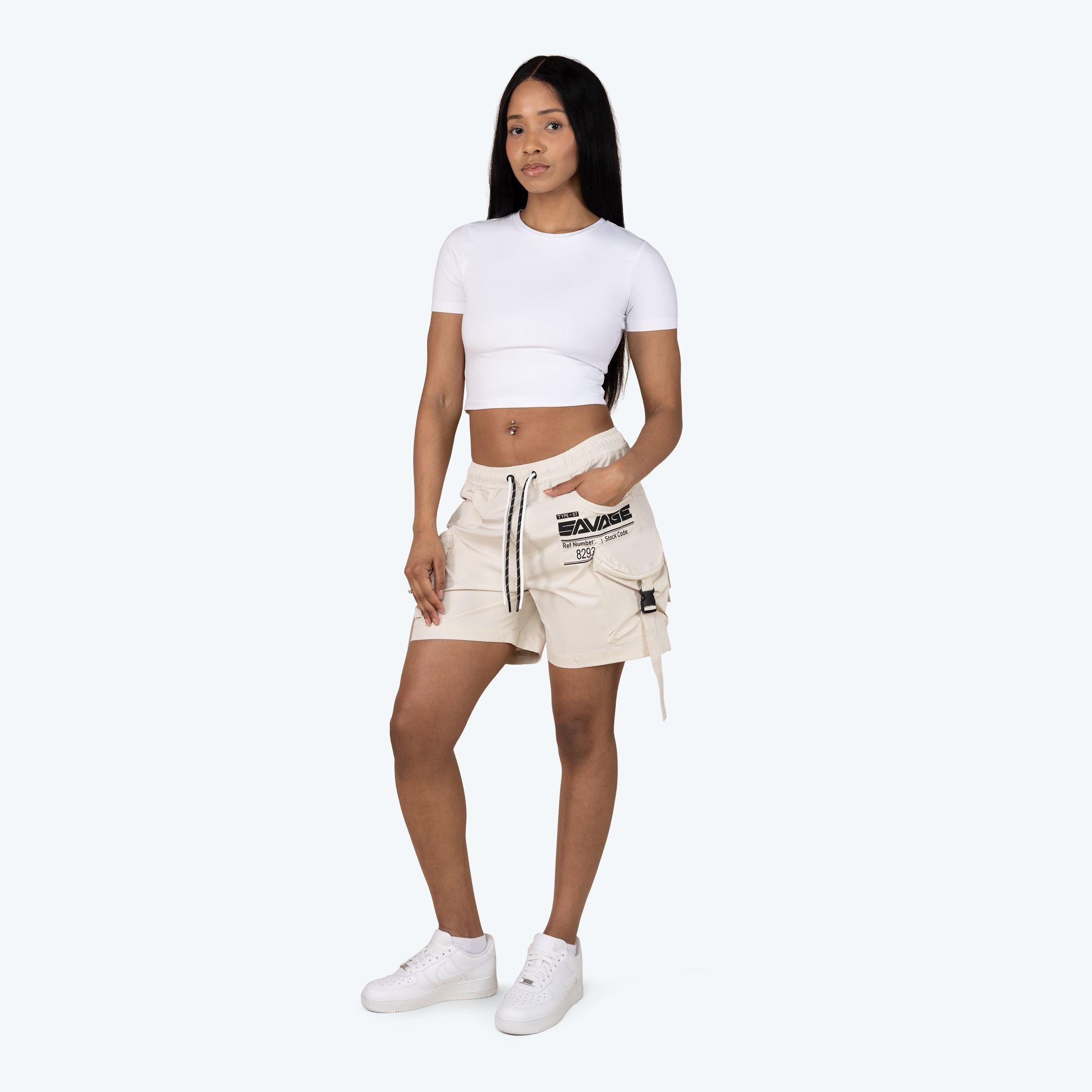 Slouched Utility Windbreaker Shorts