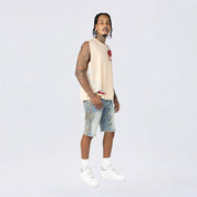 Dropped Shoulder Dystopia Rhinestone Killer Life Muscle T-Shirt