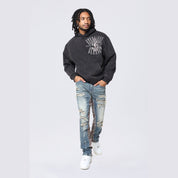 Smoke Rise Tapestry Varsity Hoodie - Black