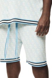 Big and Tall - Jacquard Knit Shorts - Airy Blue
