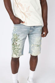 Tapestry Patched Jean Shorts