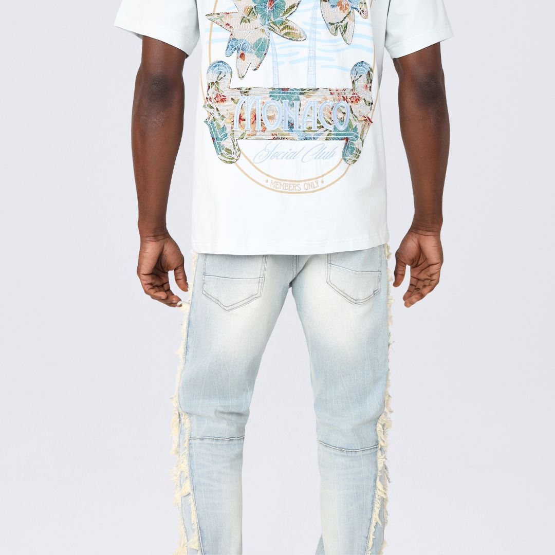 Straight Tapestry Embroidered Jeans