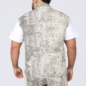 Big and Tall - Splatter Print Twill Utility Vest