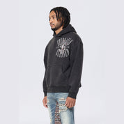 Smoke Rise Tapestry Varsity Hoodie - Black