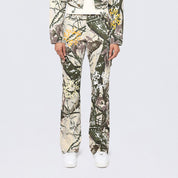 High Rise Stacked Dystopia Printed Cargo Twill Pants