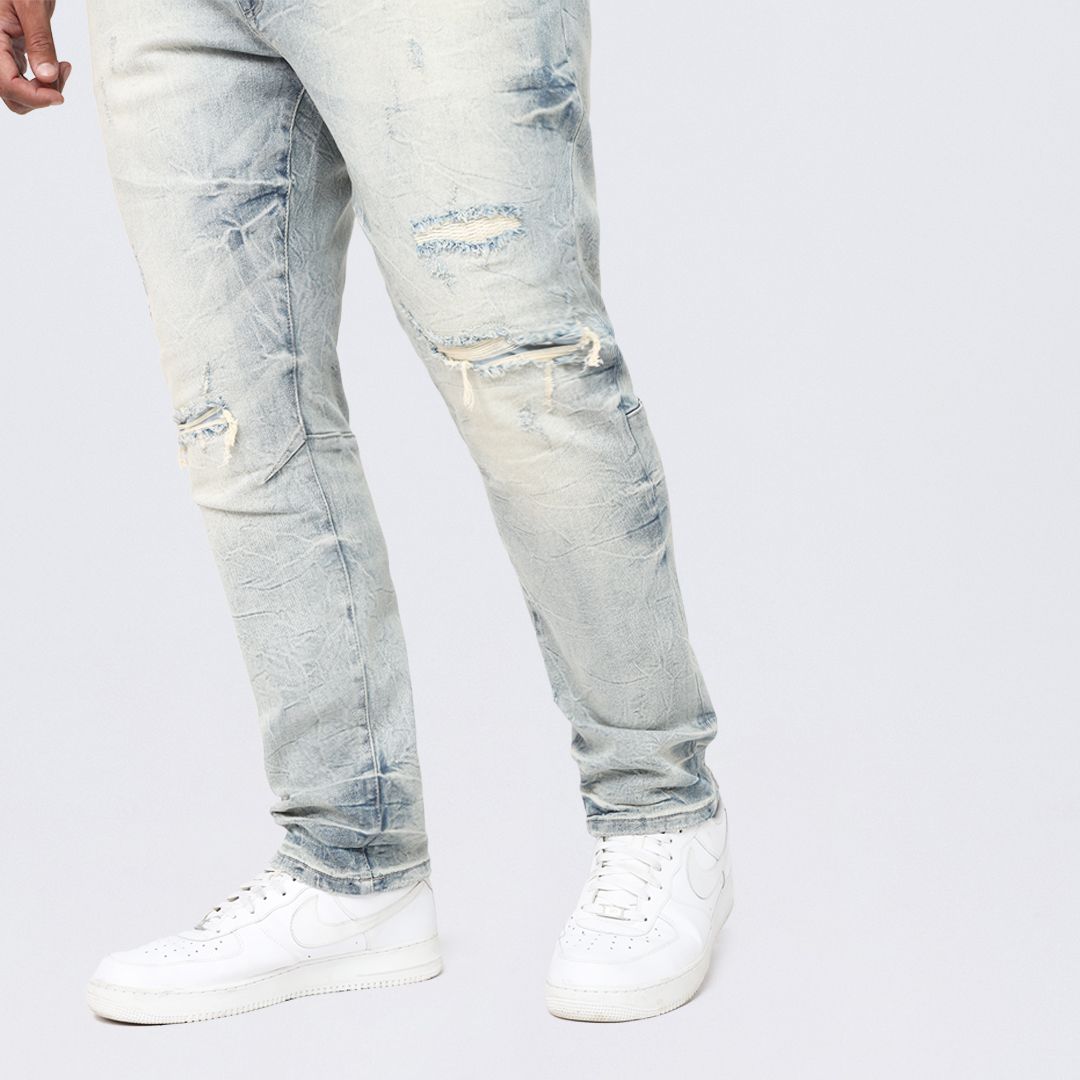 Big and Tall - Wave Effect Jeans - Maple Blue