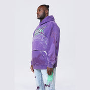 Smoke Rise Big and Tall Big and Tall - Dropped Shoulder 2-Fer Dystopian Hoodie - Prism Violet