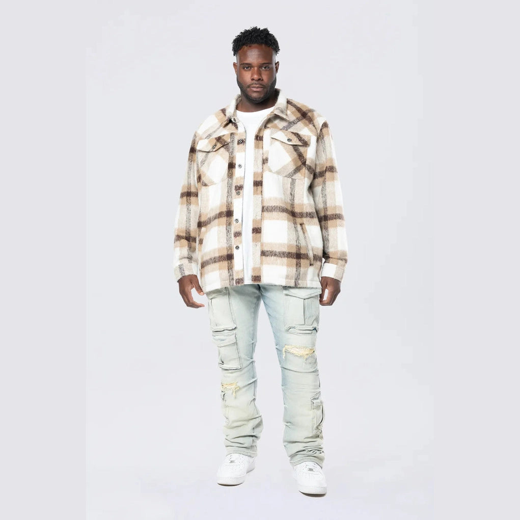 Smoke Rise Big and Tall Big and Tall - Flannel Lined Overshirt - Cassava