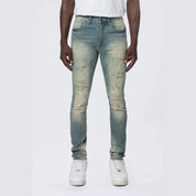 Smoke Rise Slim Tapered Vintage Washed Jeans - Munich Blue