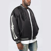 Smoke Rise Big and Tall Big and Tall - Satin Stadium Jacket - Black