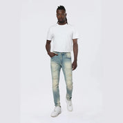 Smoke Rise Slim Tapered Vintage Washed Jeans - Munich Blue